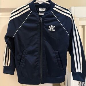 adidas Navy and White Logo Crewneck